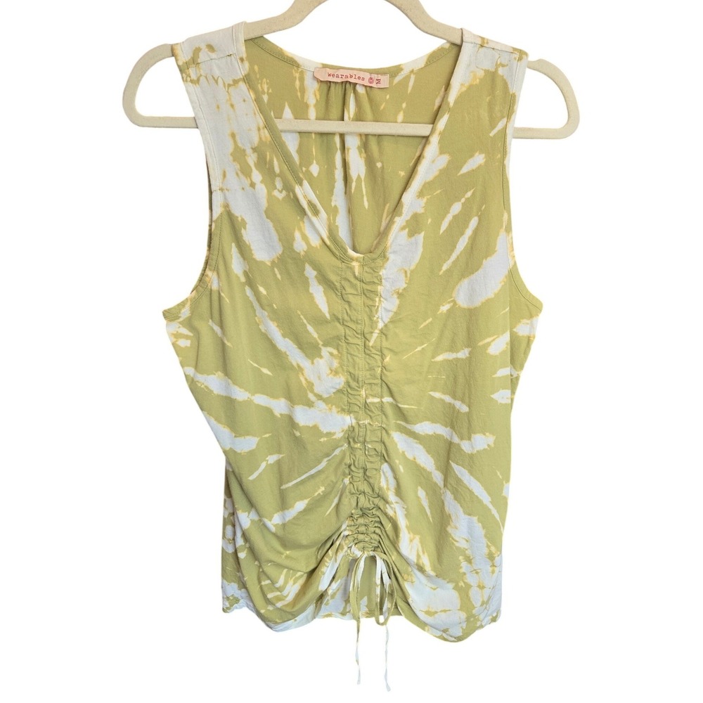 Wearables‎ Tank Top Tie Dye Ruched Drawstring Hippie Indie Boho Festival Medium